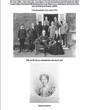 History of Rowland Hill Rowland, Woodbridge, Suffolk, by Rev. Ivan Moore, ~1980