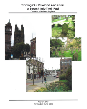 Tracing Our Rowland Ancestors, A Search Into Their Past